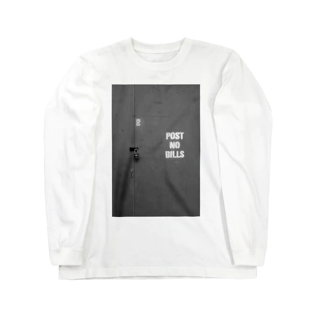 捨身部／SyasinbuのPOST NO BILLS (モノクロ) Long Sleeve T-Shirt