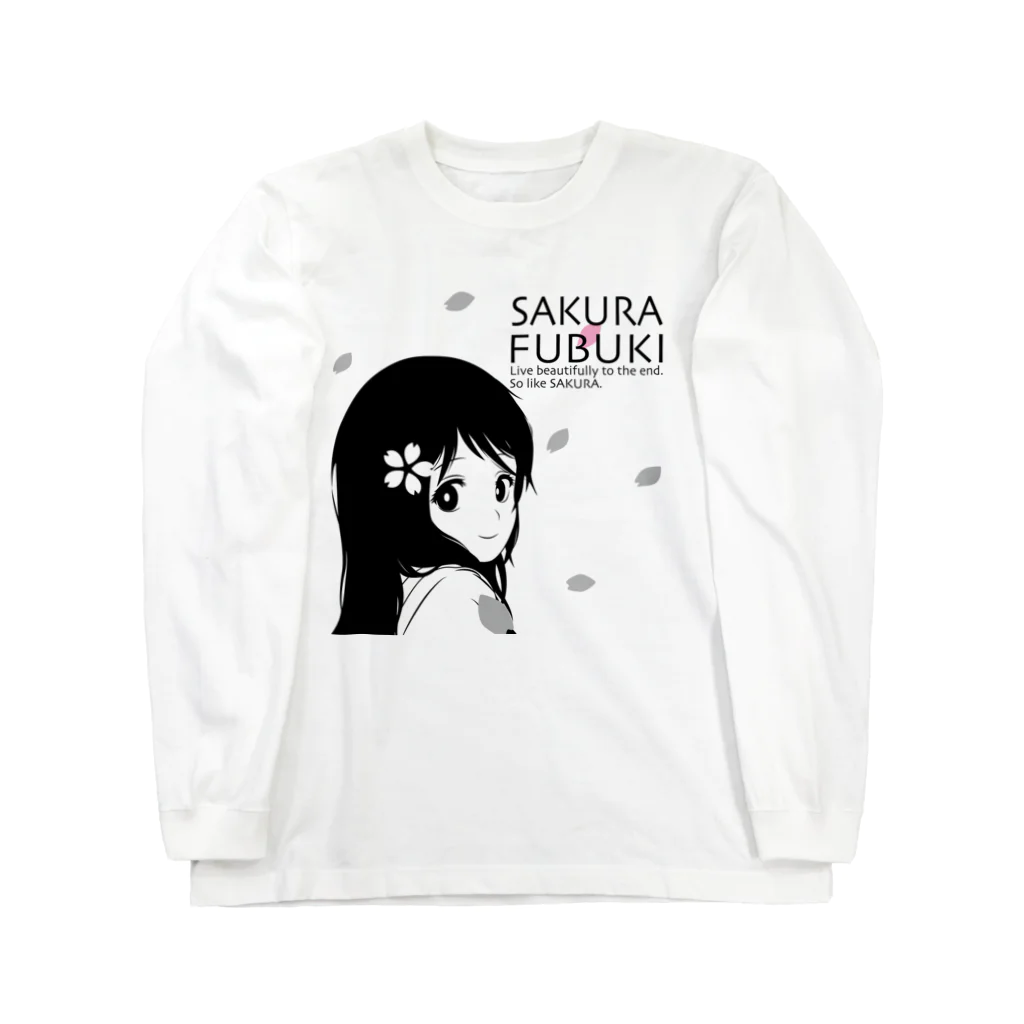 松や SUZURI店のSAKURA FUBUKI ロングスリーブTシャツ