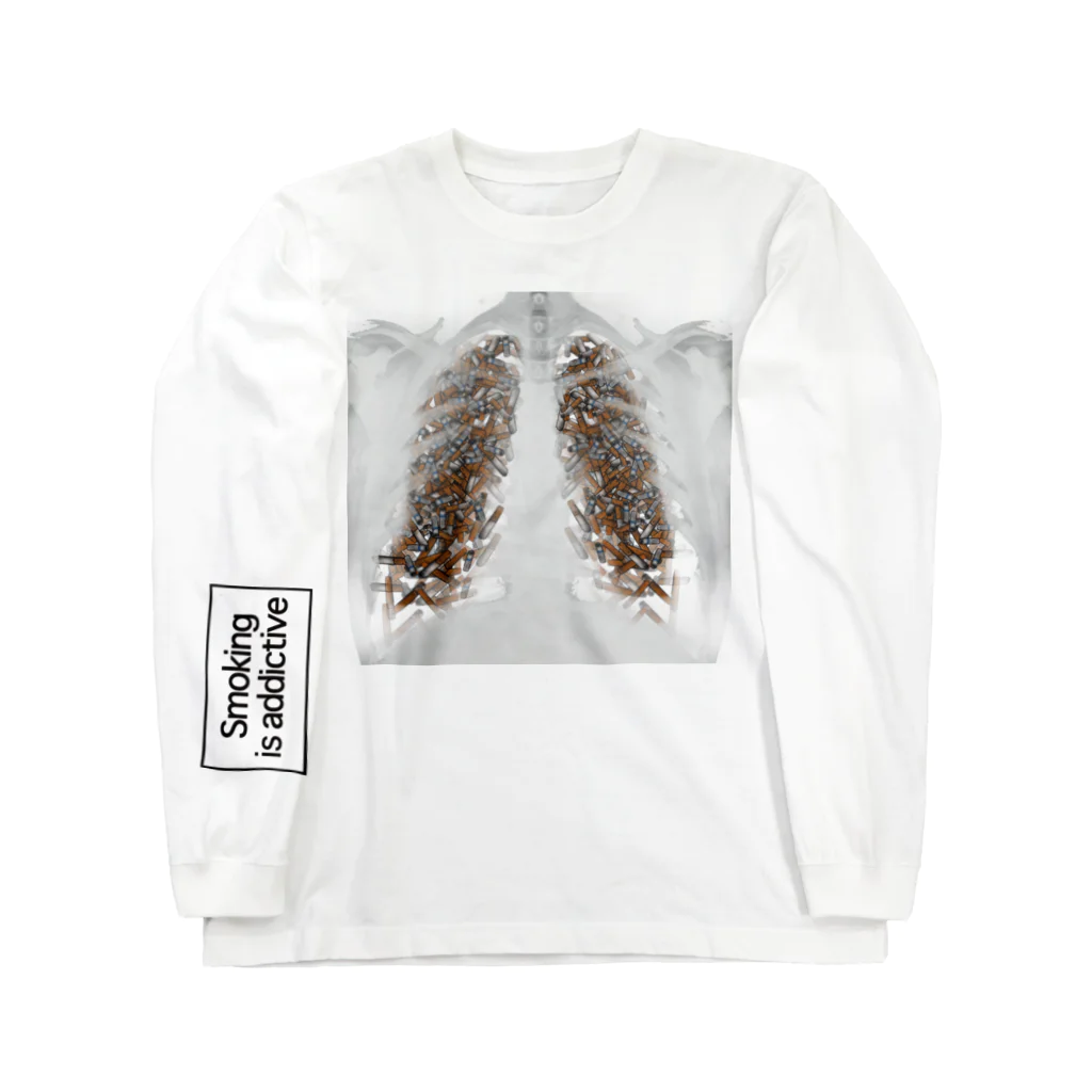 Smoking is addictiveのSmoking is addictive ロングスリーブTシャツ