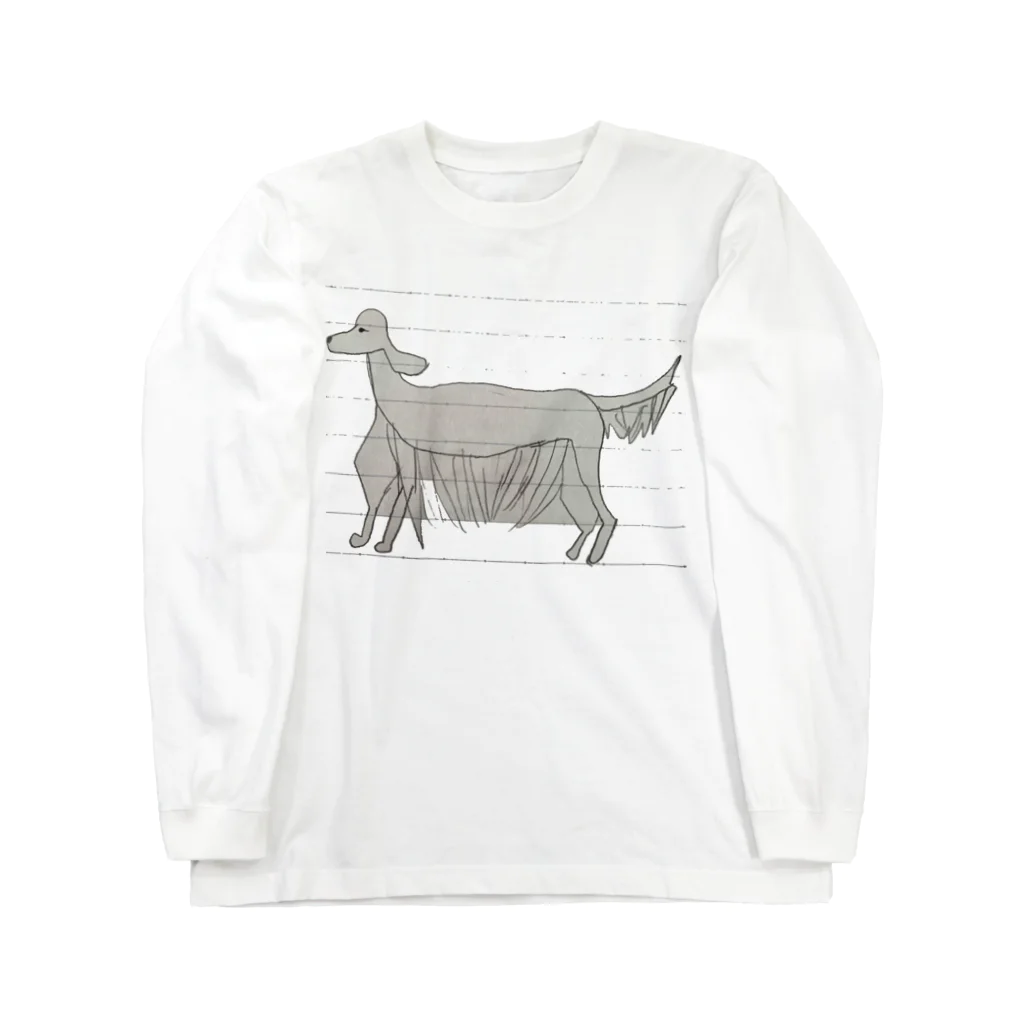 ﾖｲｼﾞakaｳﾀﾀﾈｽｰｻｲﾄﾞ_ｷｭｳｼﾞｭｳｷｭｳの画伯のアイリッシュセター Long Sleeve T-Shirt