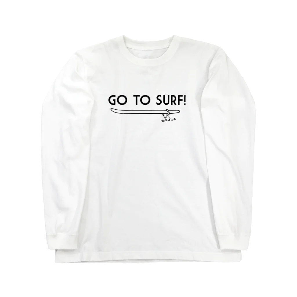 May's cafeのGO TO SURF black ロングスリーブTシャツ