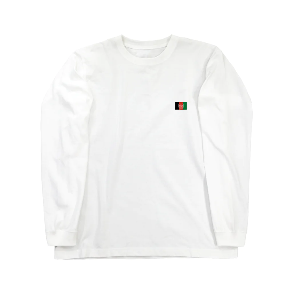 大のアフガニスタン国旗 胸ロゴ Long Sleeve T-Shirt