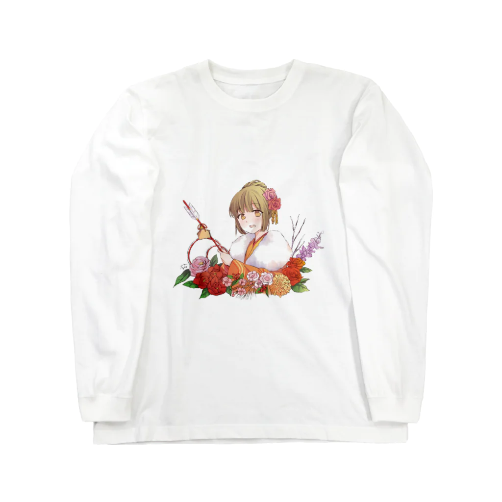 オリジナル雑貨店『ホットドッグ』の着物美人　『冬』 Long Sleeve T-Shirt