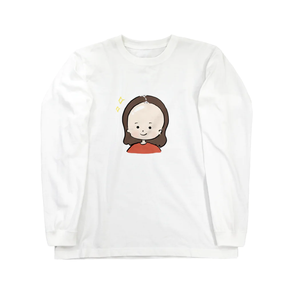 おで子、前を向け！/おで子ヒカル👨🏻‍🦲のおでこヒカルちゃん　ピカピカモード ロングスリーブTシャツ