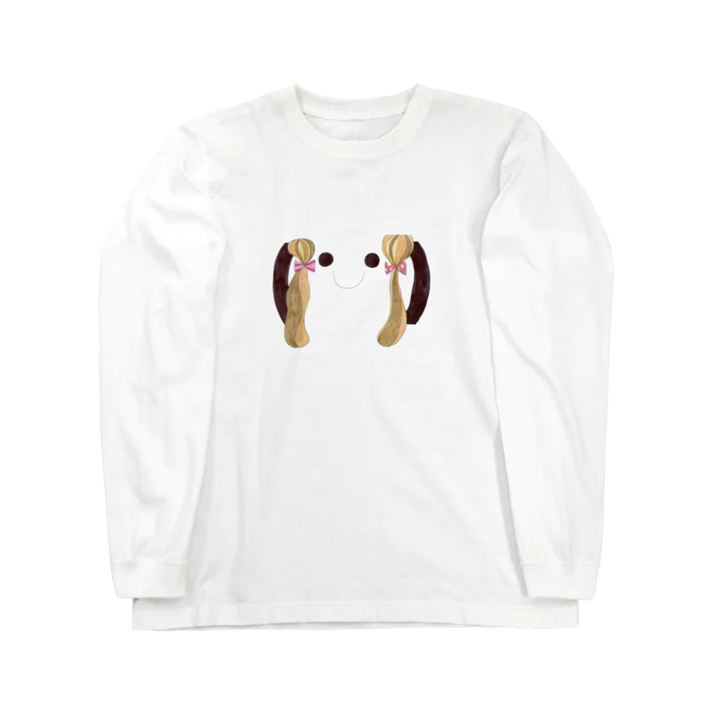 Kaomoji_Kinokoの顔文字GIRL：ツインテールリボン Long Sleeve T-Shirt