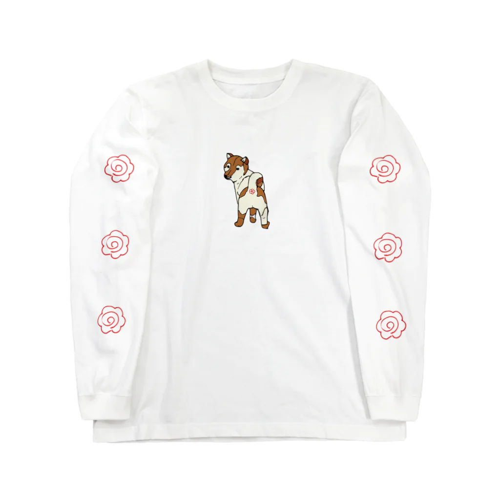 れいかの花丸お尻柴犬 ロングスリーブTシャツ