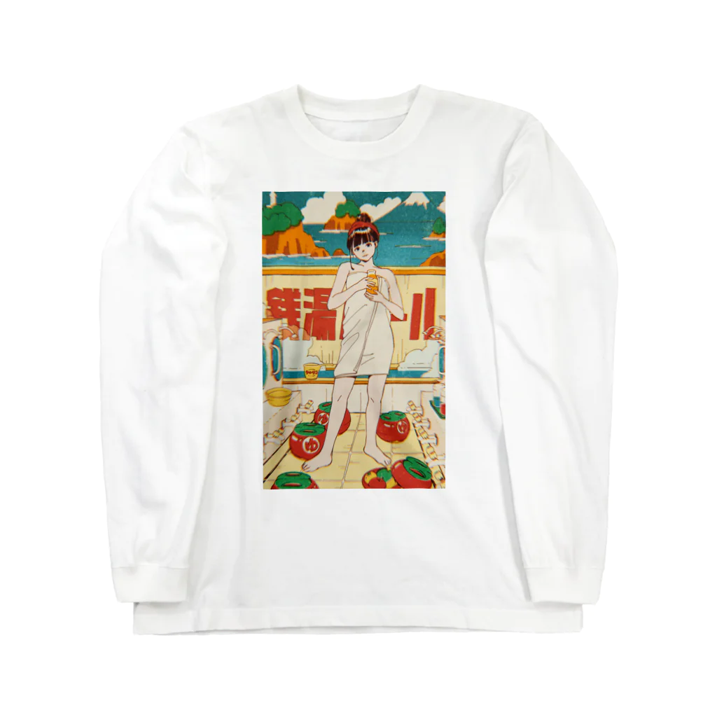 銭湯女子の銭湯ガール ロングTシャツ Long Sleeve T-Shirt