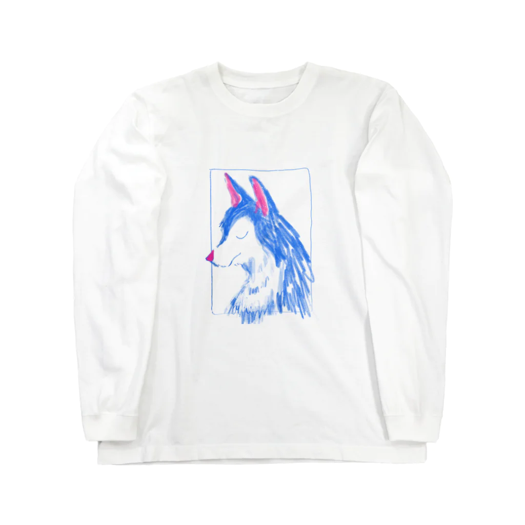 inus shopの青い犬 Long Sleeve T-Shirt