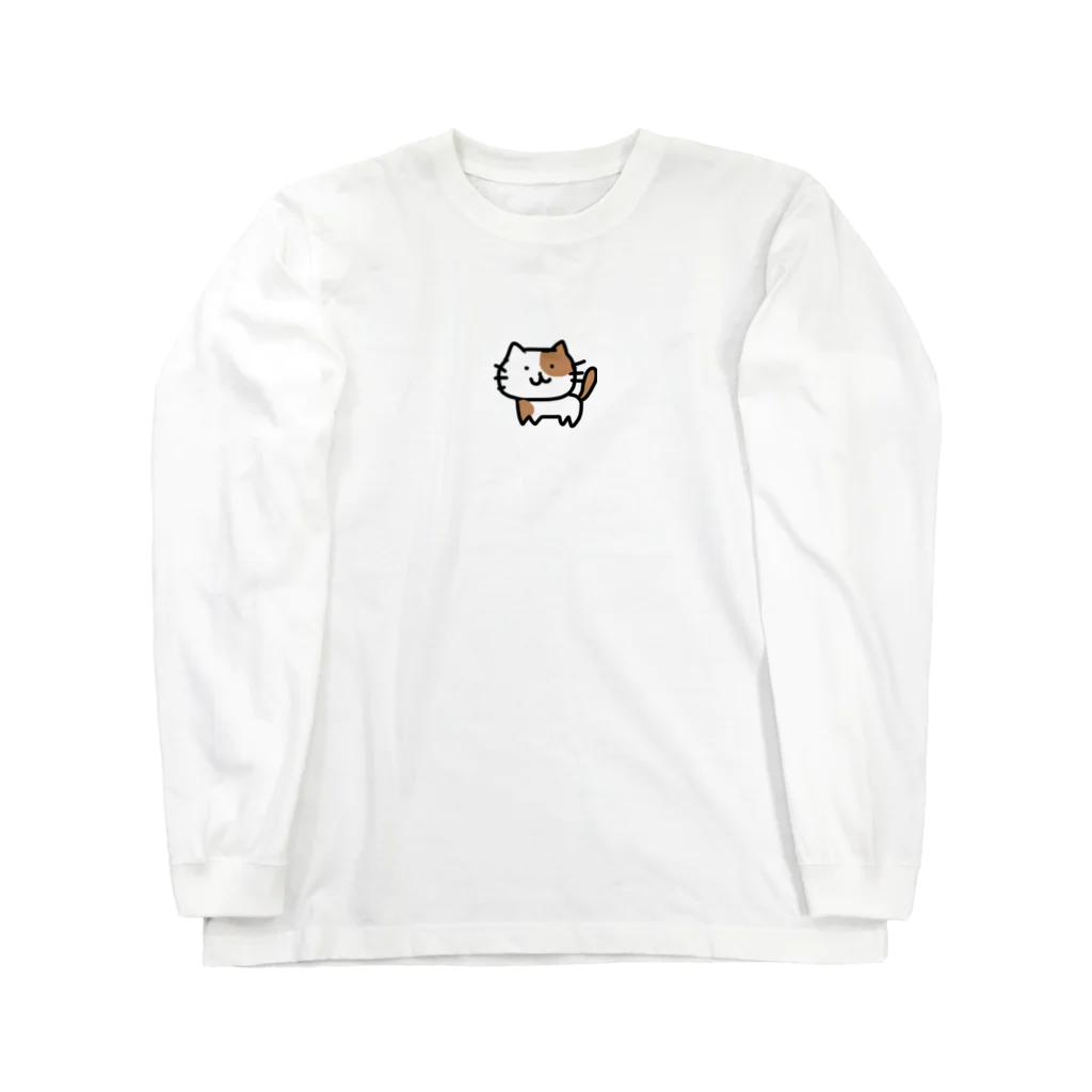 yuipppのしろちゃねこ ロングスリーブTシャツ