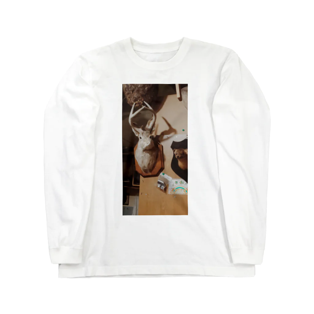 amの鹿の角をつけたうさぎの剥製 Long Sleeve T-Shirt