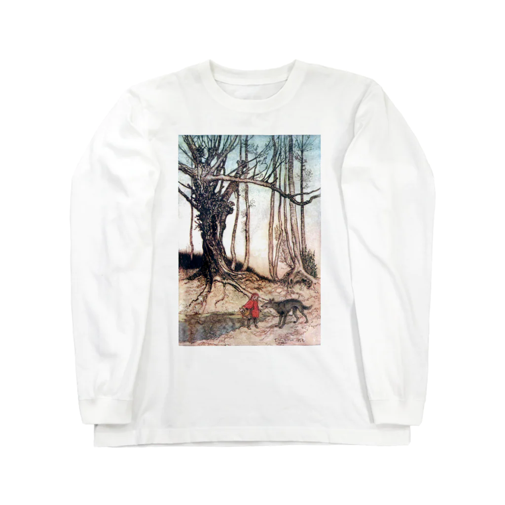 Nursery Rhymes  【アンティークデザインショップ】の赤ずきんの居る風景 Long Sleeve T-Shirt