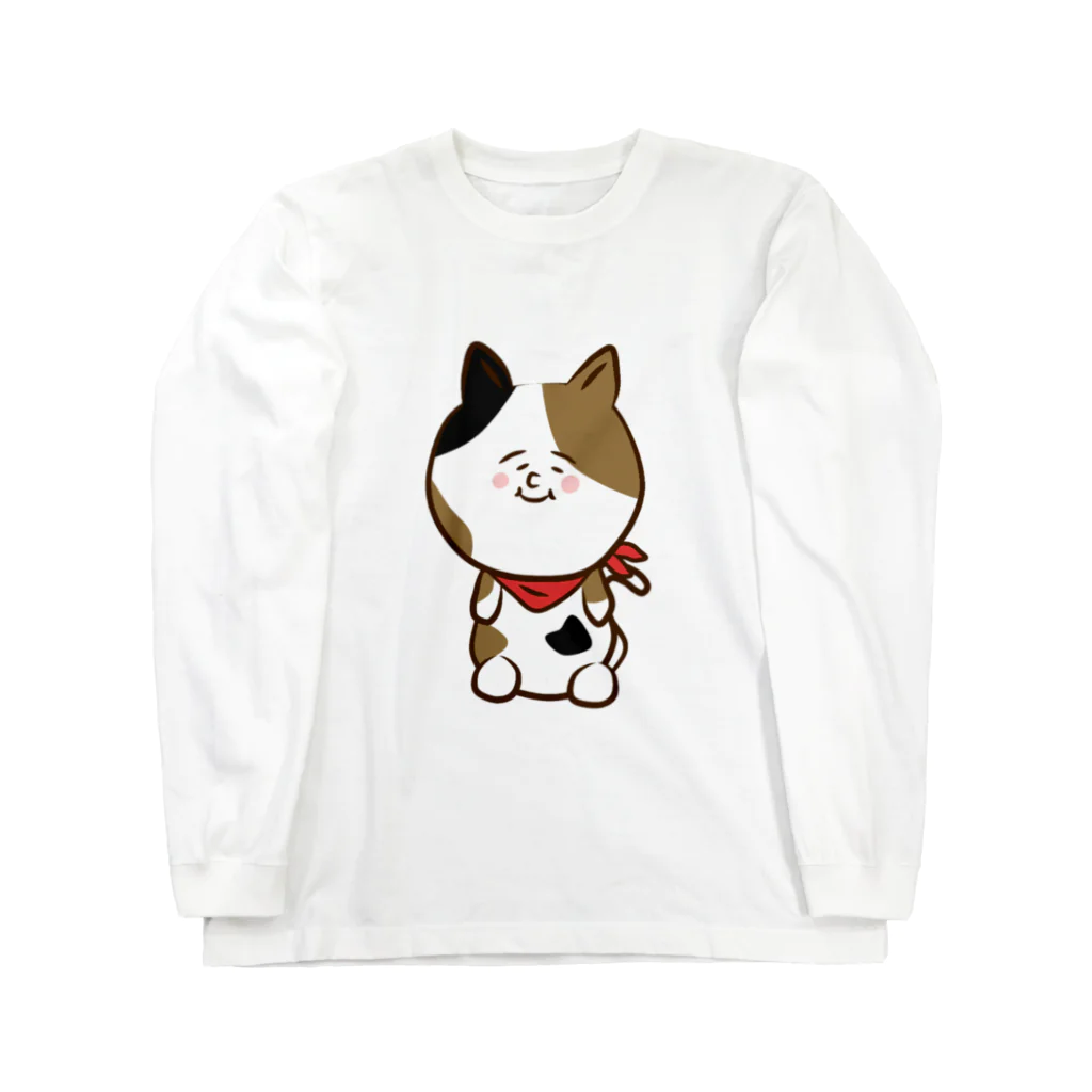 ゆるいおもち屋のゆるいねこさん(カラー) ロングスリーブTシャツ