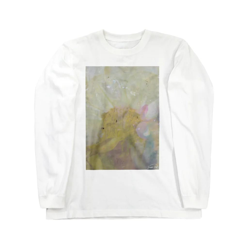 小さな野原のDecomposition of photo by soil(White Flower) ロングスリーブTシャツ