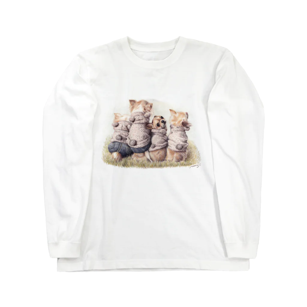 Momojiの犬画のチワワ8 Long Sleeve T-Shirt