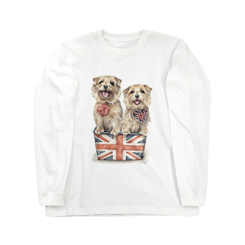 Momojiの犬画のノーフォークテリア14 Long Sleeve T-Shirt