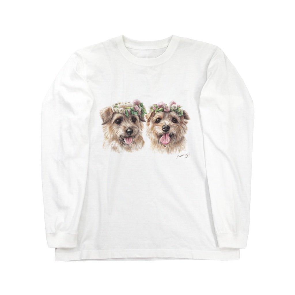 Momojiの犬画のノーフォークテリア24 Long Sleeve T-Shirt