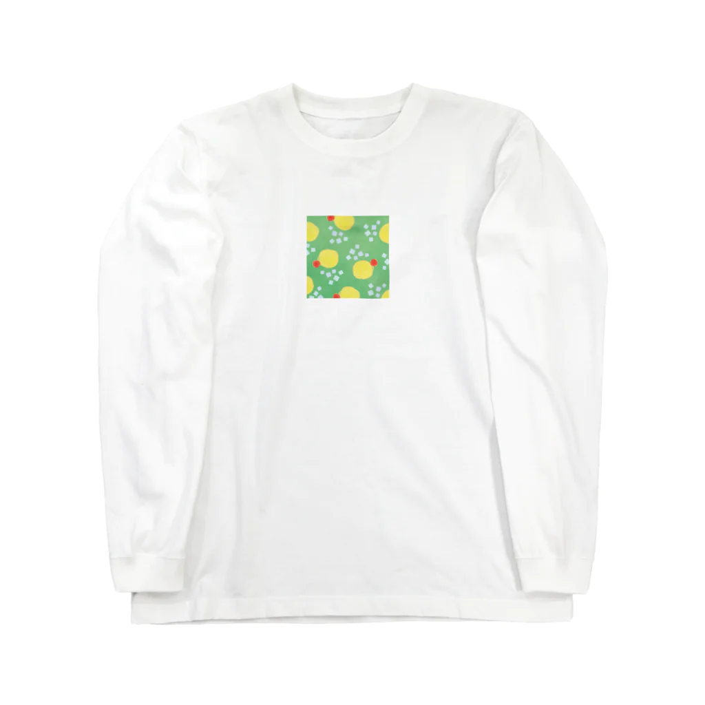 うさぎちゃんアイランドのクリームソーダっぽい水玉(真四角) Long Sleeve T-Shirt