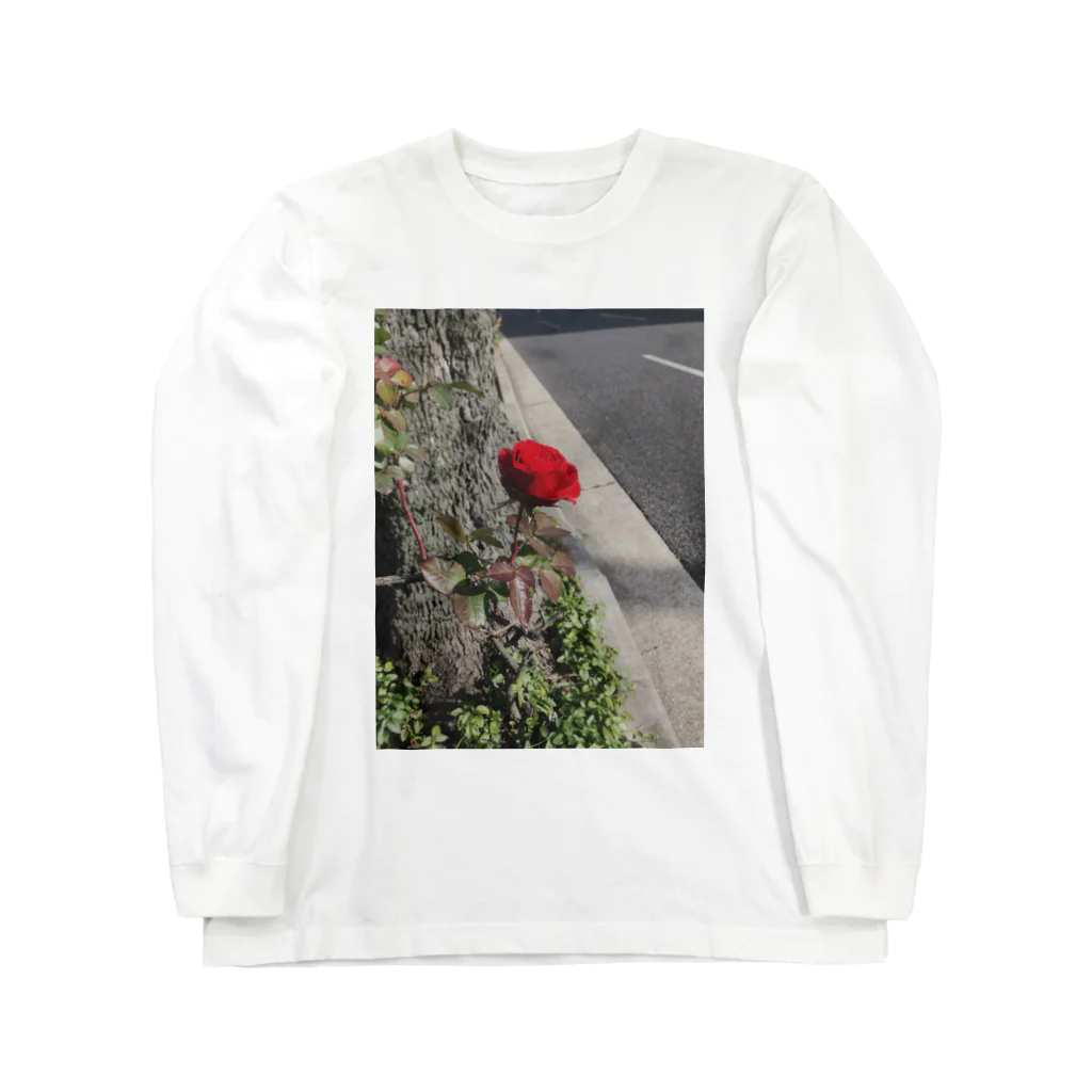 宵灯 ほたるのつよく咲く薔薇 ロングスリーブTシャツ