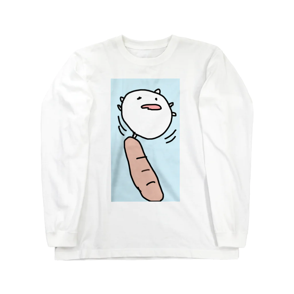 ダイナマイト87ねこ大商会のフランスパンの上でバランスを取るねこです Long Sleeve T-Shirt