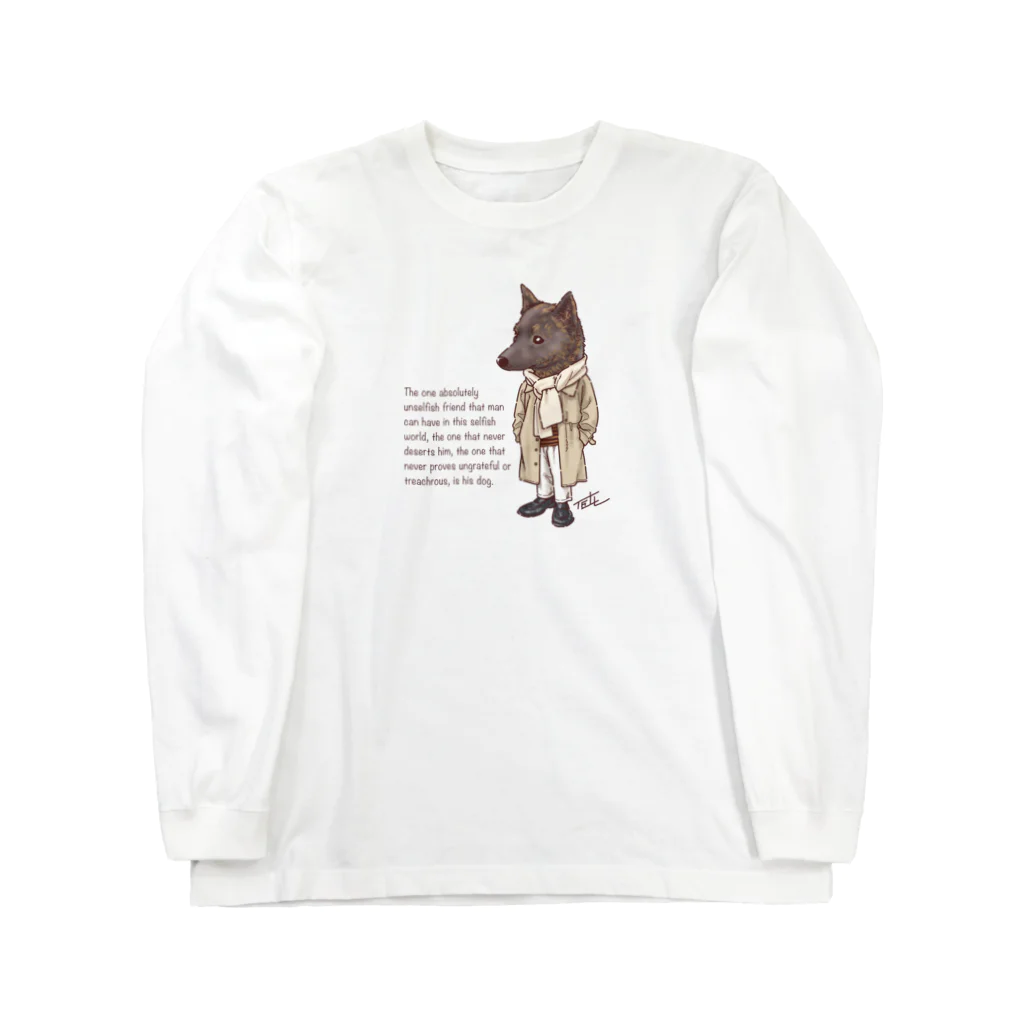 愛犬描処 プルーデンスのおしゃれ甲斐犬 ロングスリーブTシャツ