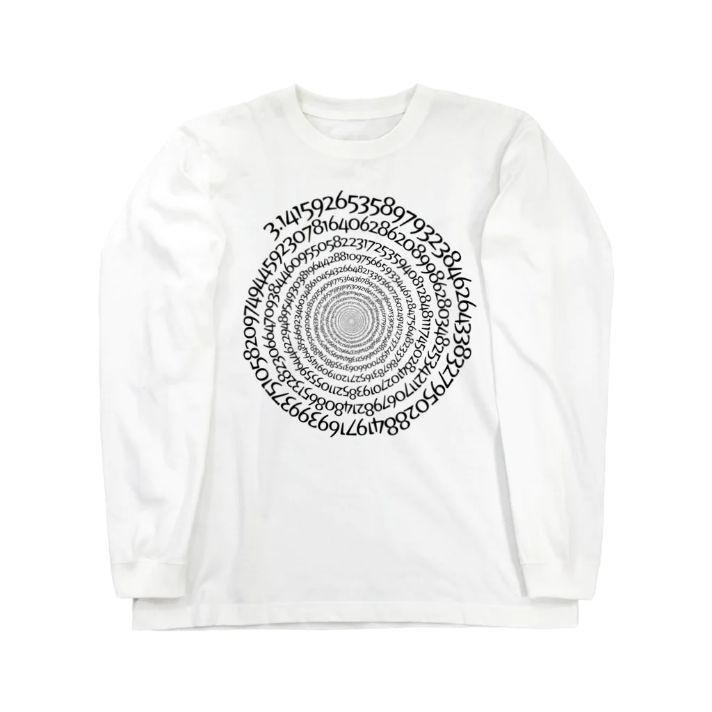 A-Zの∞∞円周率∞∞（ブラックインク） ロングスリーブTシャツ