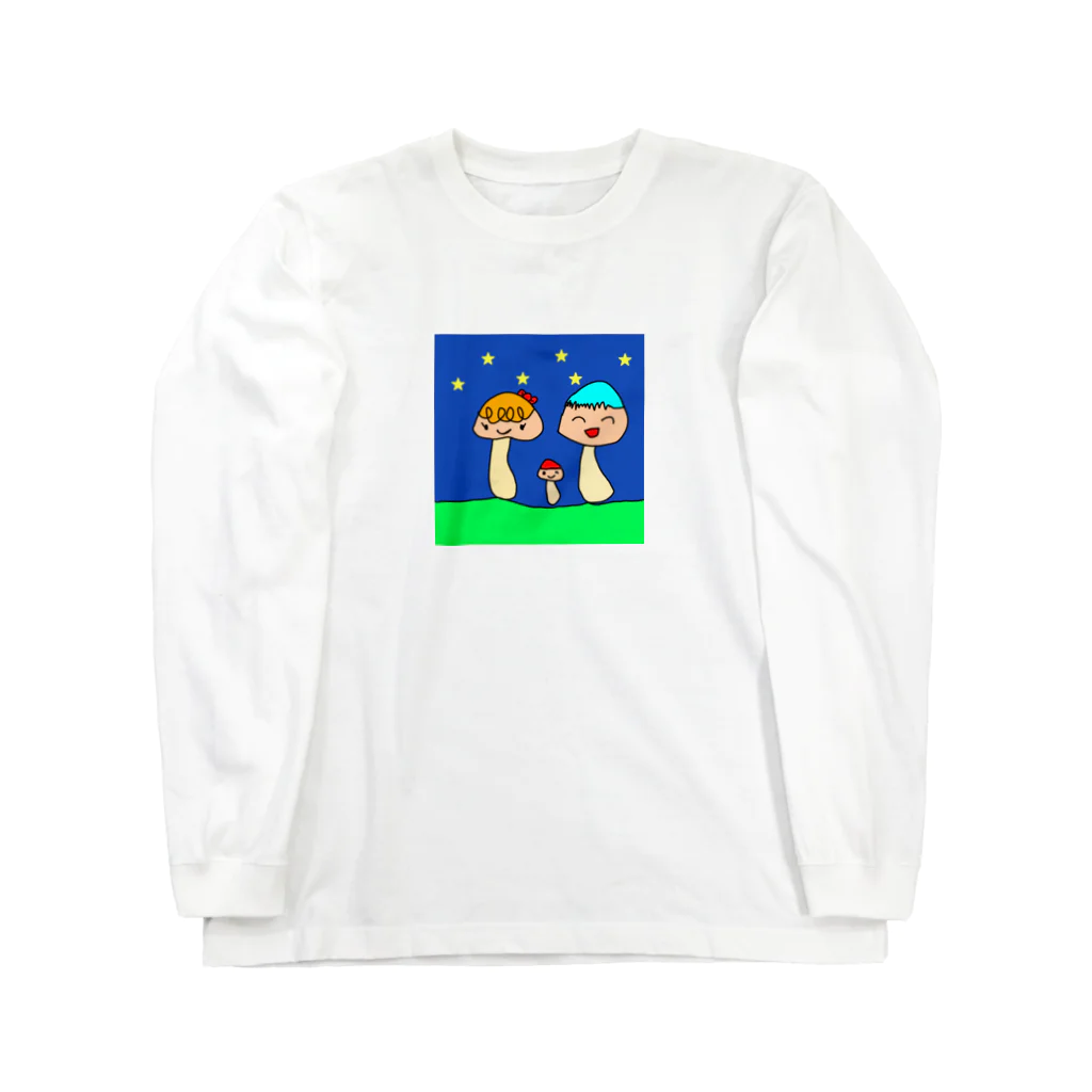 raraのゆるかわTシャツ屋さんのきのこファミリー ロングスリーブTシャツ