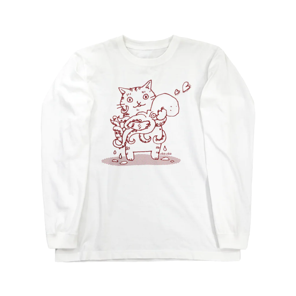 oba:obaの蛸抱き猫ライン ロングスリーブTシャツ