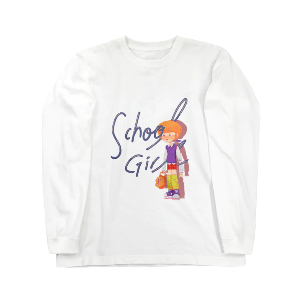 Bingbungのschool girl ロングスリーブTシャツ