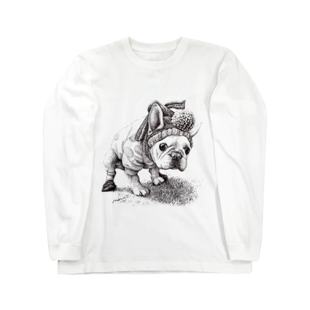 Momojiの犬画のフレブル6 ロングスリーブTシャツ