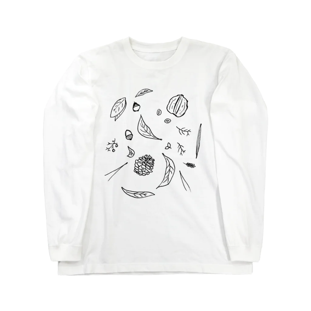 気ままに創作　よろず堂の森の調べ　モノクロ Long Sleeve T-Shirt