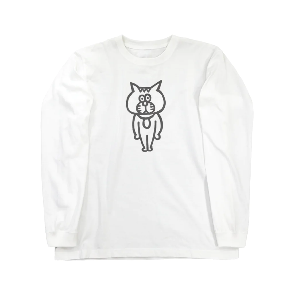 フクハラアキコのガタイのいい猫 ロングスリーブTシャツ