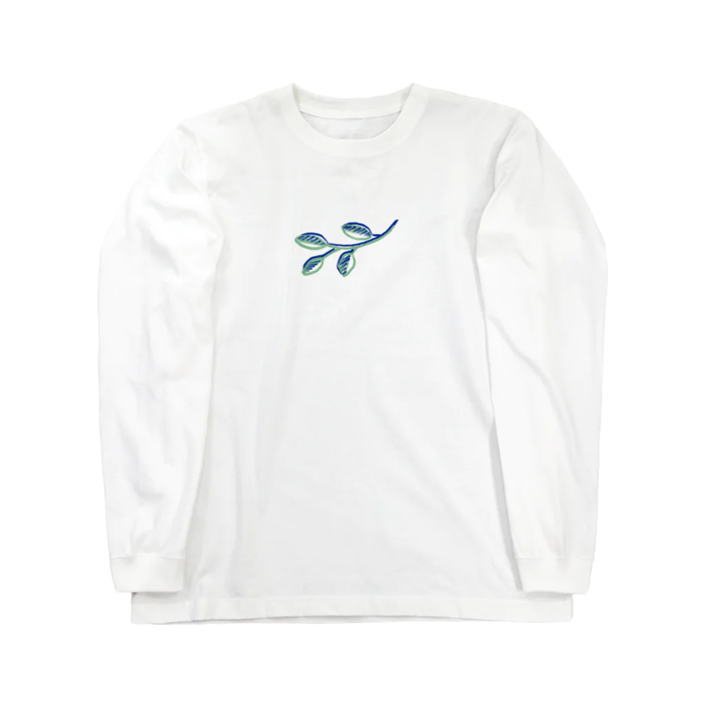 ヤングコーン市場のクレヨン風植物1　両面印刷 Long Sleeve T-Shirt