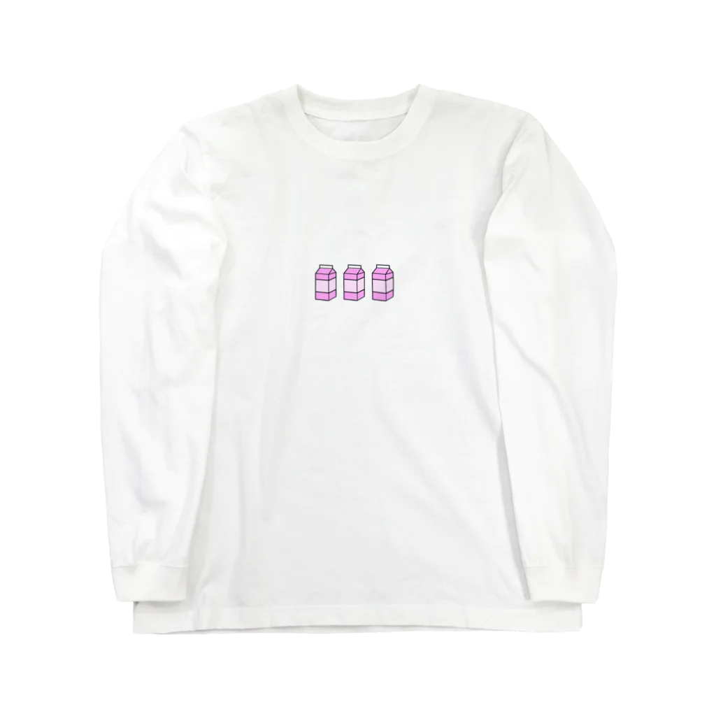 モラトリアムパンケーキのいちごオレ3本セット Long Sleeve T-Shirt