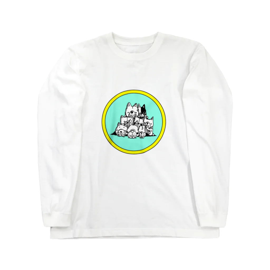 peacefulの重ね犬 Long Sleeve T-Shirt