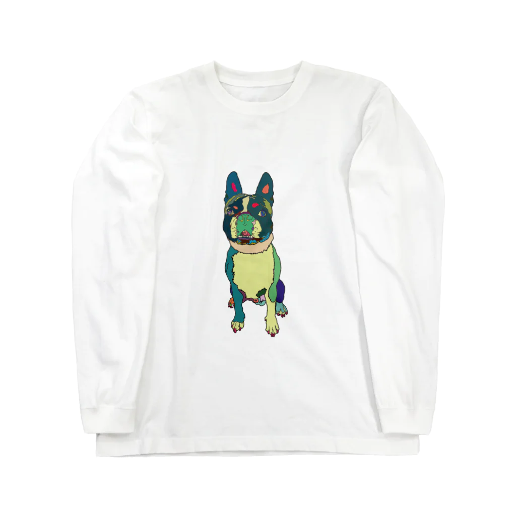 Park a Holic Bostonterrierのボストンテリアのセブン君 Park a Holic Bostonterrier ロングスリーブTシャツ