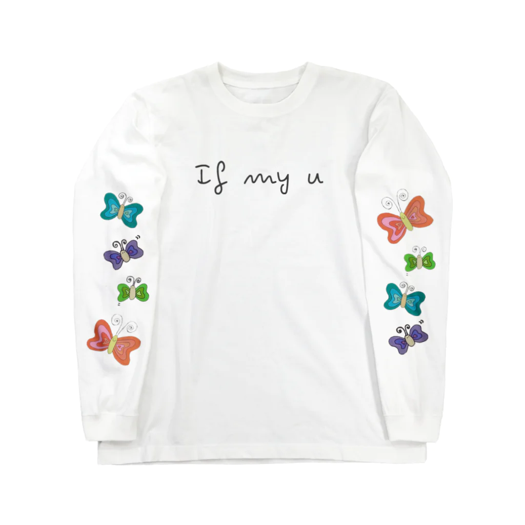 【If my u】の🦋蝶々🦋 ロングスリーブTシャツ