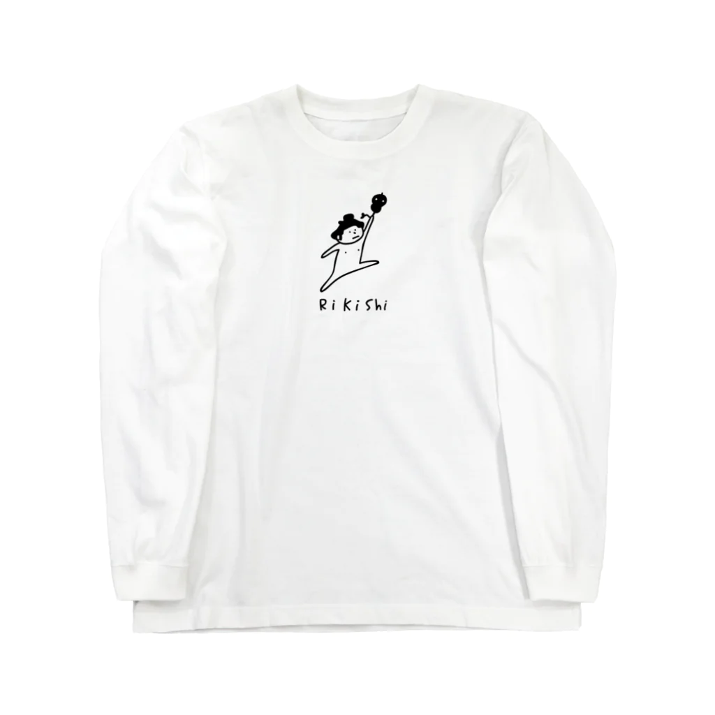 PokuStarの大相撲　力士と軍配 Long Sleeve T-Shirt