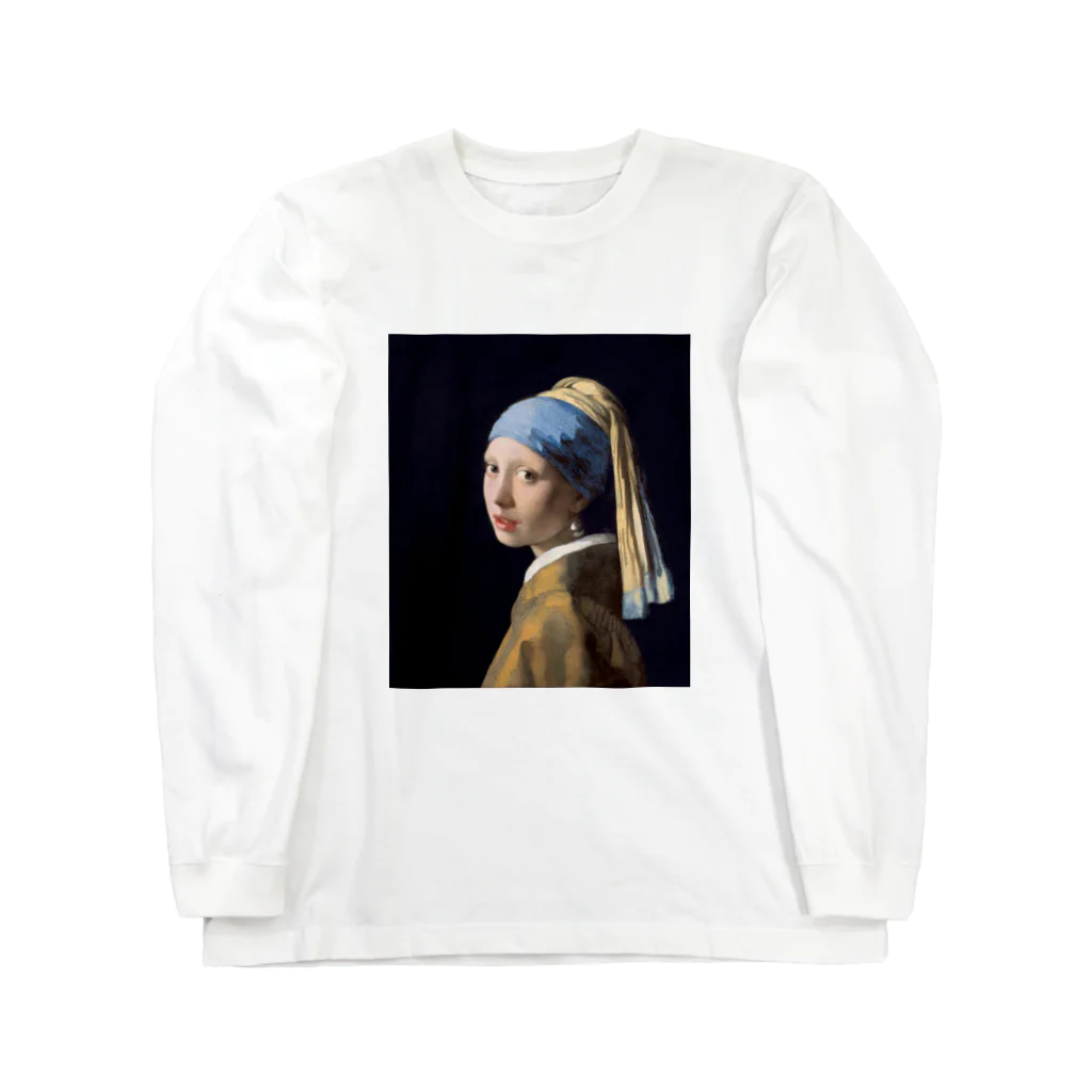Sacredの真珠の耳飾の少女(青いターバンの少女) ロングスリーブTシャツ