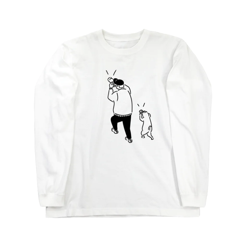 AliviostaのSCOOP スクープ イラスト ヒトとネコ Long Sleeve T-Shirt