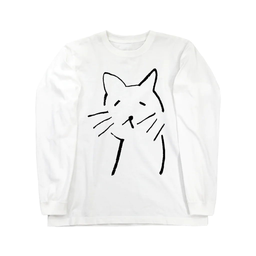 mikitoartの髭猫 ロングスリーブTシャツ