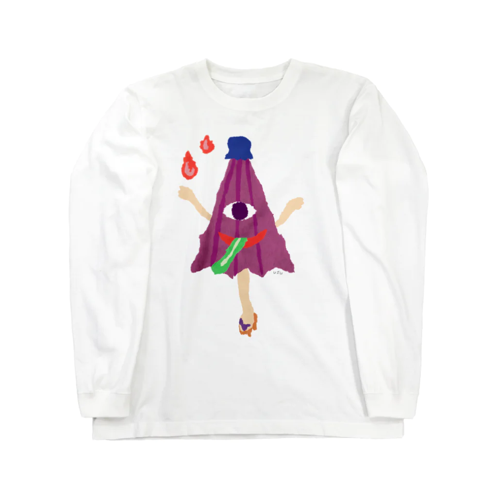 おばけ商店のおばけTシャツ＜でっかい傘おばけ＞ Long Sleeve T-Shirt