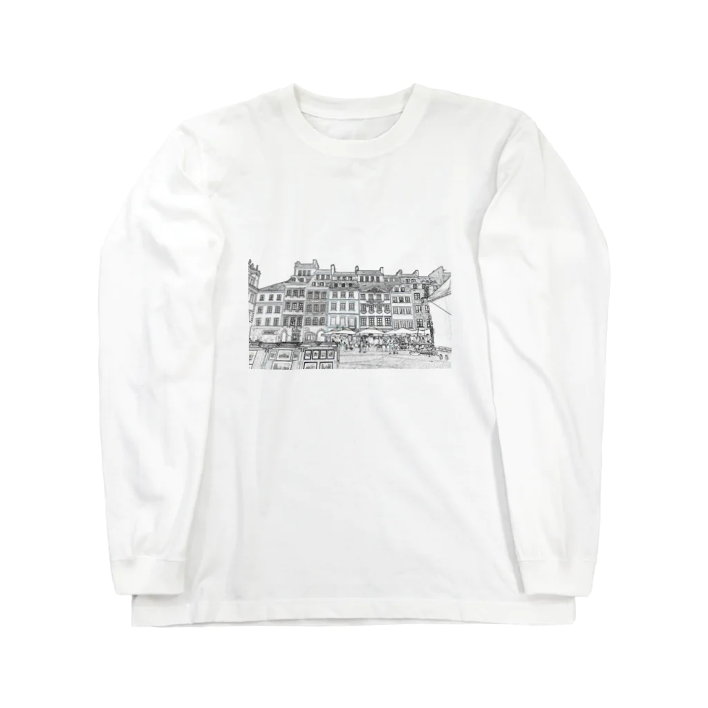 モモンヌの洋服屋さんのワルシャワ旧市街 Long Sleeve T-Shirt