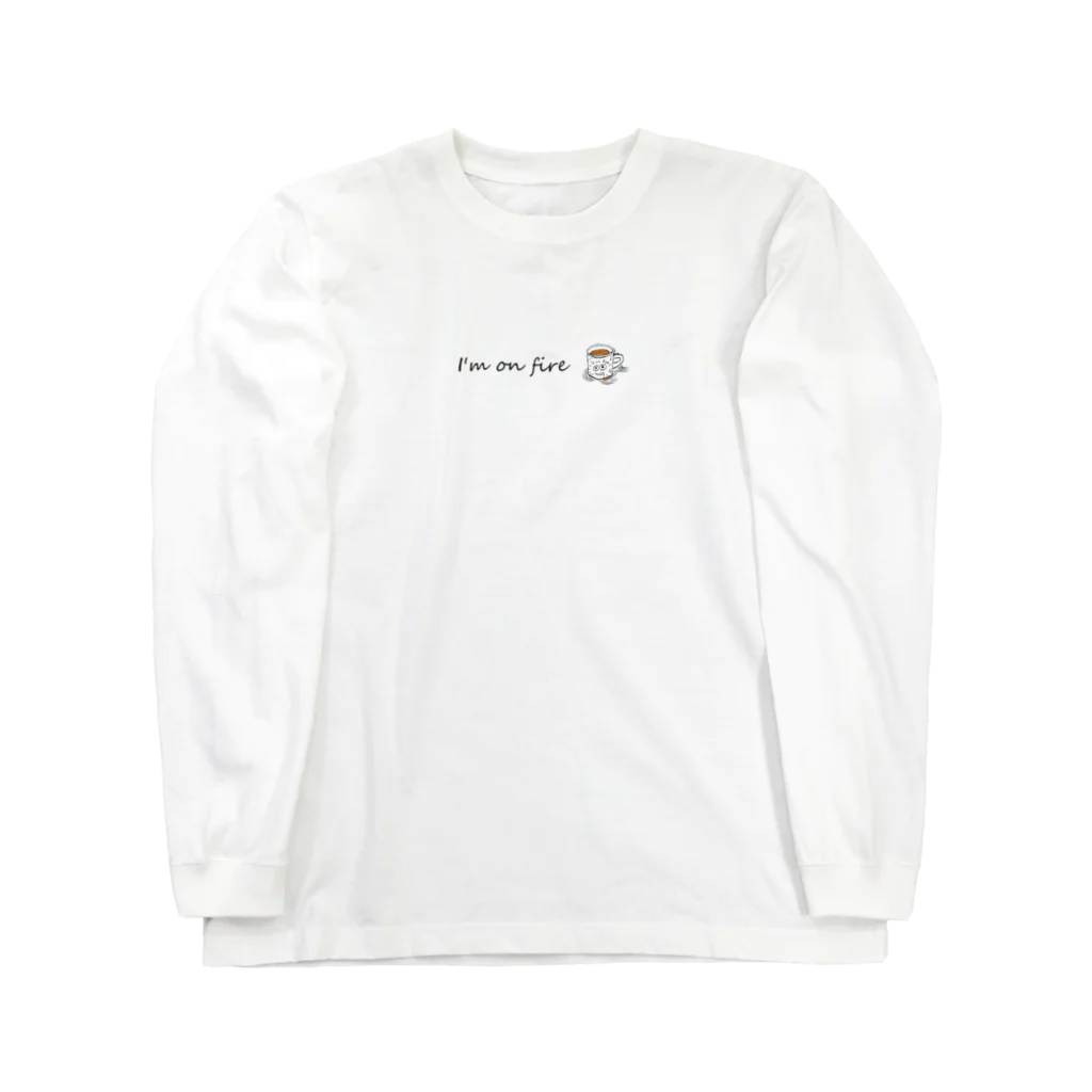 Coffee shop ~I'm on fire ~のコーヒーのシャツ Long Sleeve T-Shirt