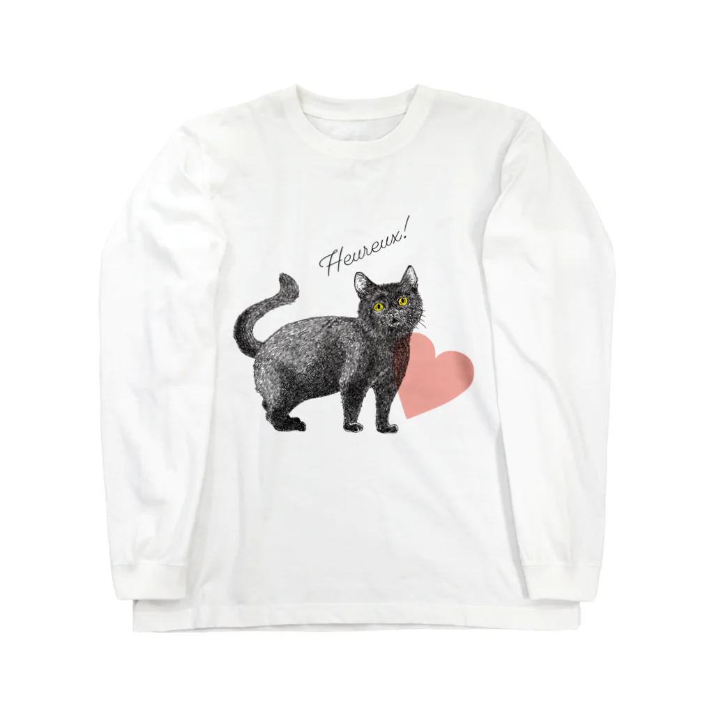 nemunoki paper itemの幸せの黒猫 Long Sleeve T-Shirt