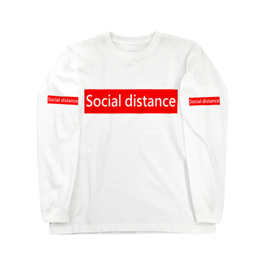Hirahiraの  Social distance ロングスリーブTシャツ