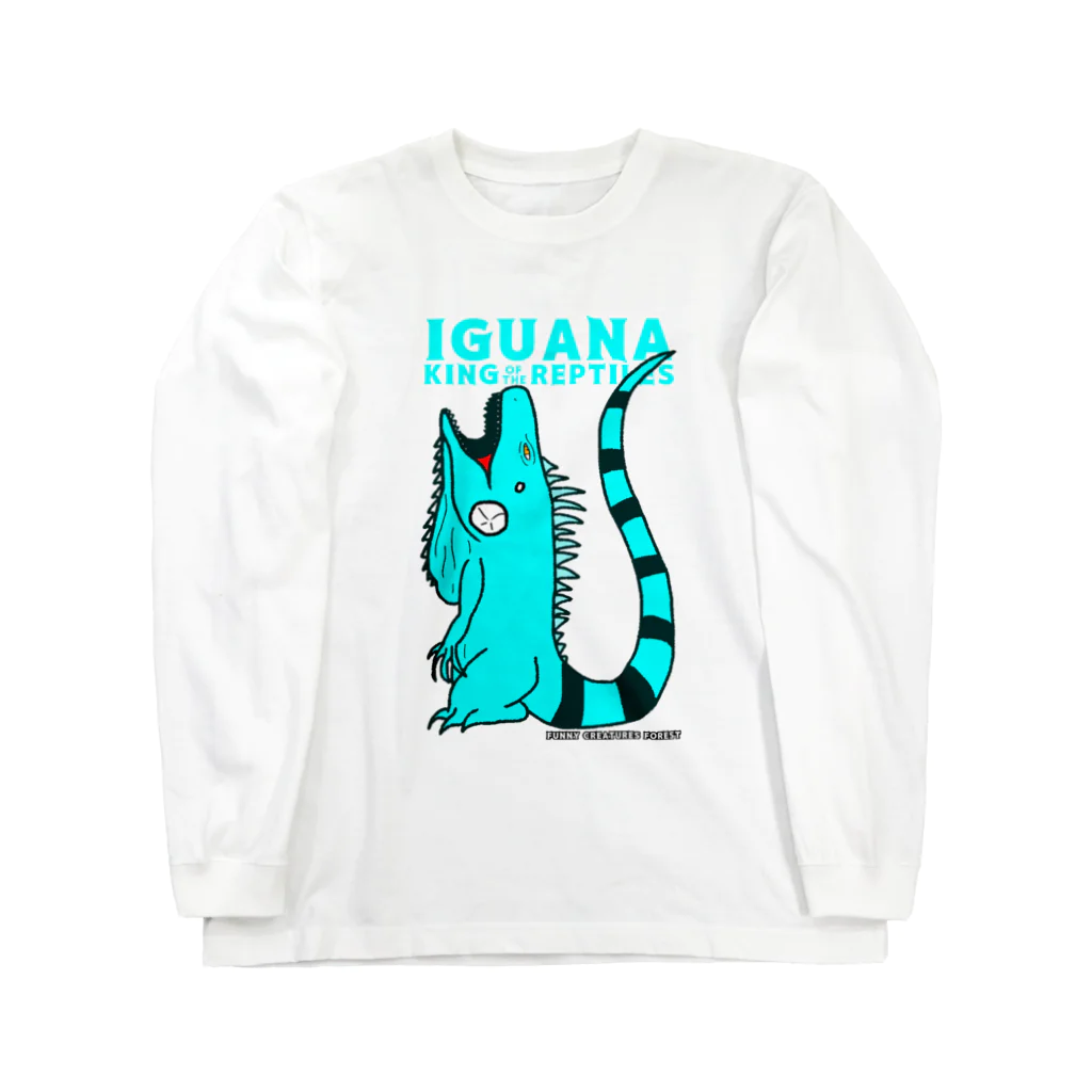 爬虫類カフェ ふぁにくり 嵐山店のIGUANA KOM blue Long Sleeve T-Shirt