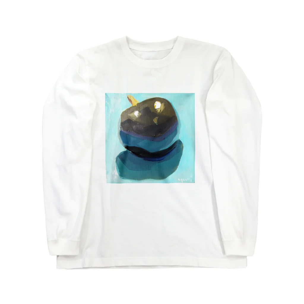 Yuri_Paintingのブラックプラム ロングスリーブTシャツ