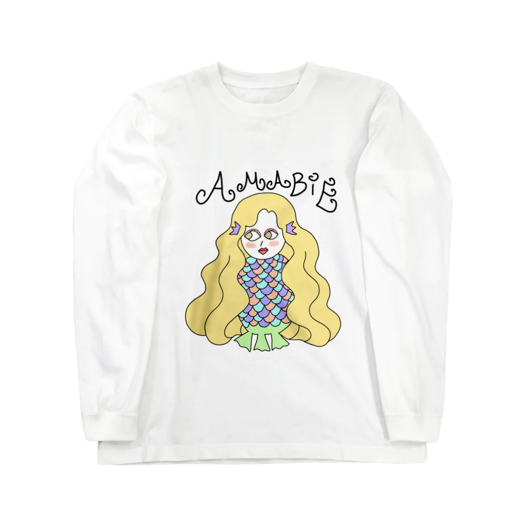 ^._.^のアマビエモチーフTシャツ Long Sleeve T-Shirt