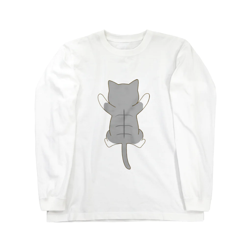 かわいいもののおみせ　いそぎんちゃくのしがみつくサバ白猫 Long Sleeve T-Shirt