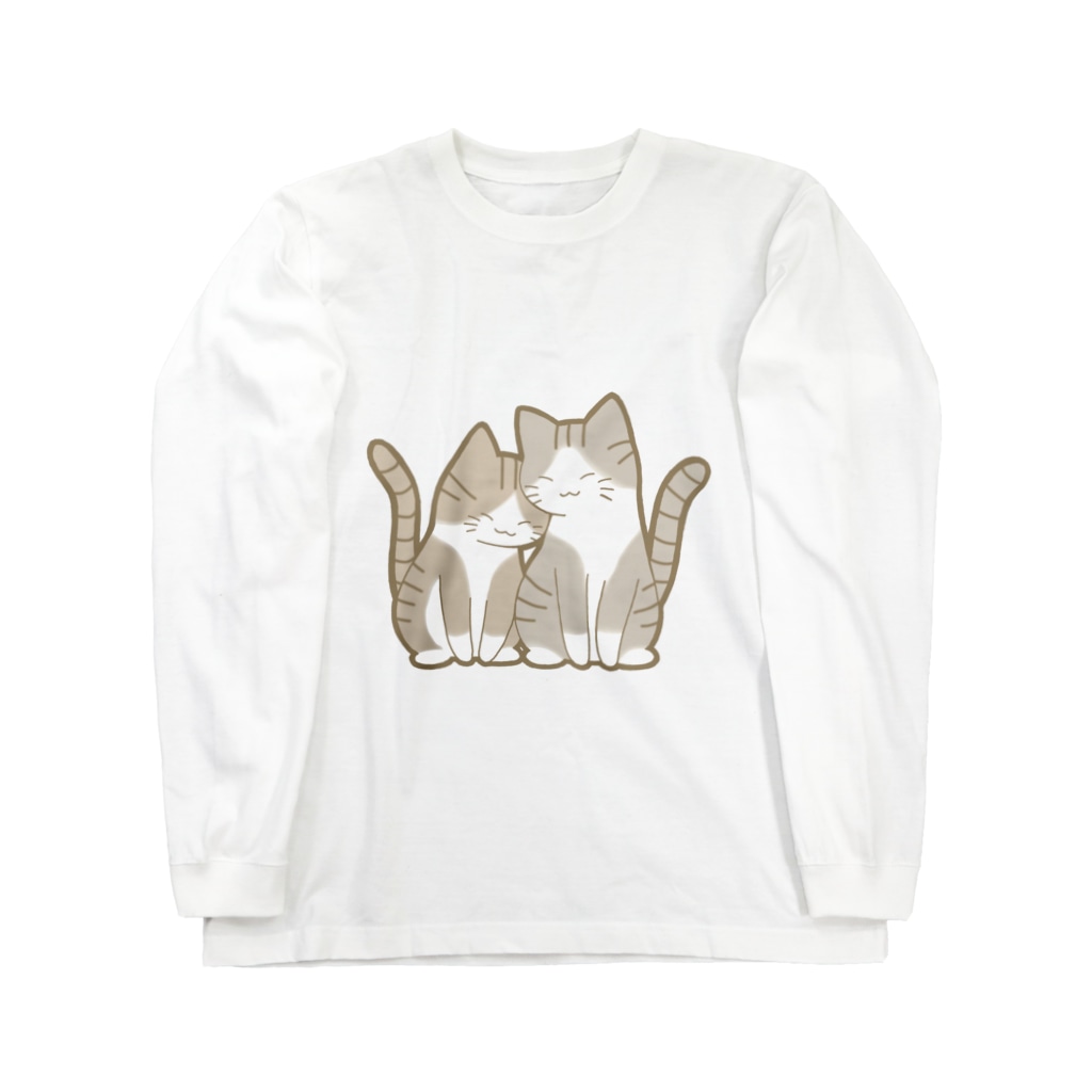 仲良し猫 キジ白 Amp サバ白 かわいいもののおみせ いそぎんちゃく Isoginchaku2go のロングスリーブtシャツ通販 Suzuri スズリ